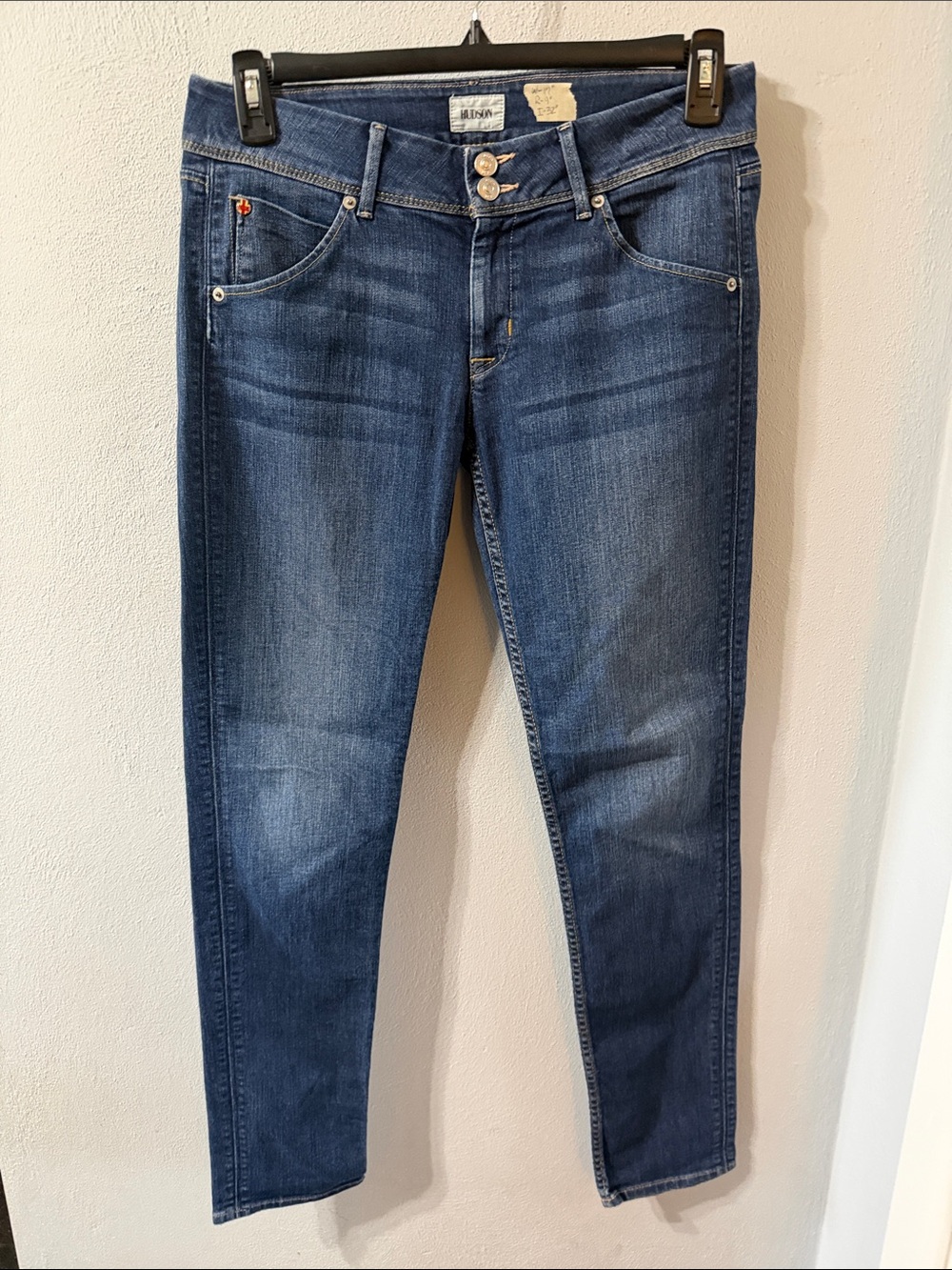 Hudson Jeans Women’s Collin Flap Skinny Jeans in Medium Blue Wash